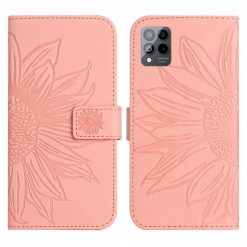 Kryty na mobil | Peňaženkové puzdro Embossing Pattern Kvet ružové – T Phone Pro / T Phone Pro (2023) | Kryty na mobil