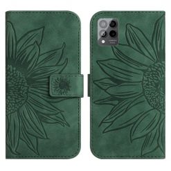 Kryty na mobil | Peňaženkové puzdro Embossing Pattern Kvet zelené – T Phone Pro / T Phone Pro (2023) | Kryty na mobil