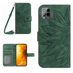 Kryty na mobil | Peňaženkové puzdro Embossing Pattern Kvet zelené – T Phone Pro / T Phone Pro (2023) | Kryty na mobil