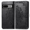 Kryty na mobil | Peňaženkové puzdro Embossing Pattern Mandala Flower zelené – Google Pixel 7a 5G | Kryty na mobil