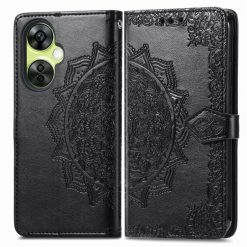 Peňaženkové puzdro Embossing Pattern Mandala Flower čierne – OnePlus Nord CE 3 Lite 5G