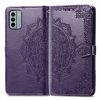 Kryty na mobil | Peňaženkové puzdro Embossing Pattern Mandala Flower sivé – Nokia G22 | Kryty na mobil