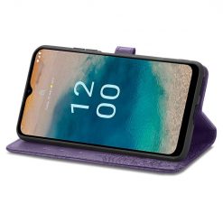 Kryty na mobil | Peňaženkové puzdro Embossing Pattern Mandala Flower fialové – Nokia G22 | Kryty na mobil