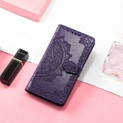 Kryty na mobil | Peňaženkové puzdro Embossing Pattern Mandala Flower fialové – Nokia G22 | Kryty na mobil