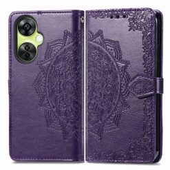 Peňaženkové puzdro Embossing Pattern Mandala Flower fialové – OnePlus Nord CE 3 Lite 5G