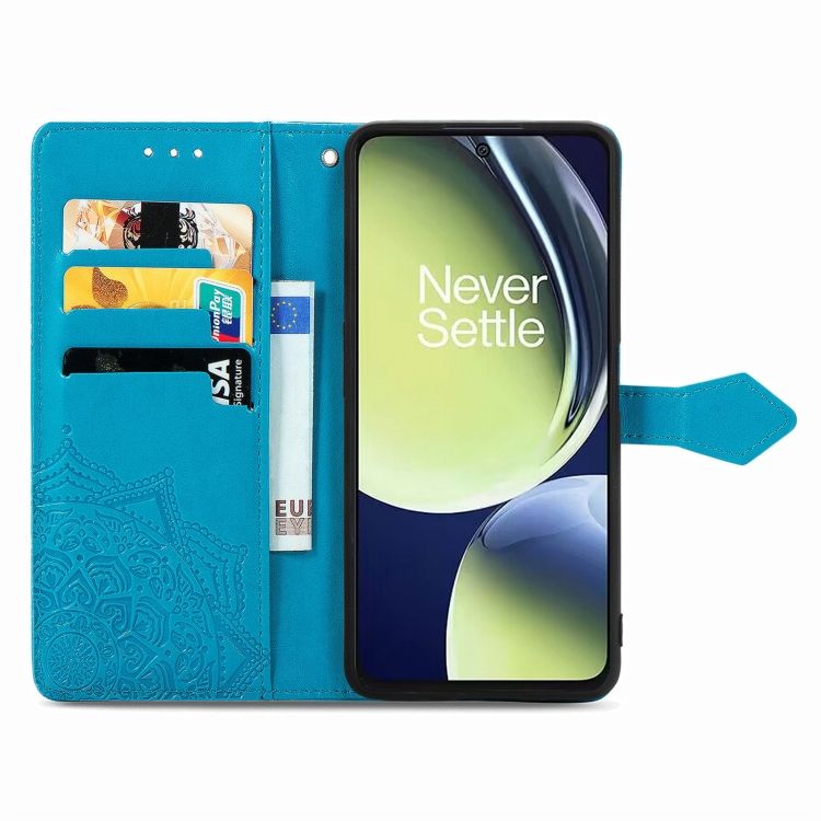 Peňaženkové puzdro Embossing Pattern Mandala Flower modré – OnePlus Nord CE 3 Lite 5G | Kryty na mobil Kryty na mobil | Peňaženkové puzdro Embossing Pattern Mandala Flower modré – OnePlus Nord CE 3 Lite 5G | Kryty na mobil