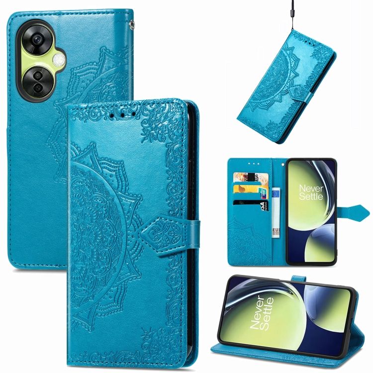 Peňaženkové puzdro Embossing Pattern Mandala Flower modré – OnePlus Nord CE 3 Lite 5G | Kryty na mobil Kryty na mobil | Peňaženkové puzdro Embossing Pattern Mandala Flower modré – OnePlus Nord CE 3 Lite 5G | Kryty na mobil