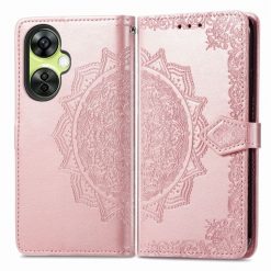 Kryty na mobil | Peňaženkové puzdro Embossing Pattern Mandala Flower ružové – OnePlus Nord CE 3 Lite 5G | Kryty na mobil