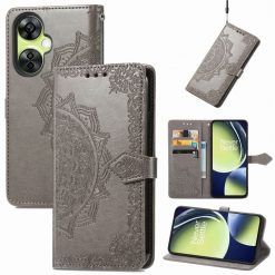 Peňaženkové puzdro Embossing Pattern Mandala Flower sivé – OnePlus Nord CE 3 Lite 5G | Kryty na mobil Kryty na mobil | Peňaženkové puzdro Embossing Pattern Mandala Flower sivé – OnePlus Nord CE 3 Lite 5G | Kryty na mobil