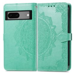 Peňaženkové puzdro Embossing Pattern Mandala Flower zelené – Google Pixel 7a 5G