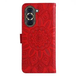 Kryty na mobil | Peňaženkové puzdro Embossing Pattern Slnečnica červené – Huawei Nova 10 | Kryty na mobil