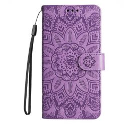 Peňaženkové puzdro Embossing Pattern Slnečnica fialové – Huawei Nova 10