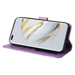 Kryty na mobil | Peňaženkové puzdro Embossing Pattern Slnečnica fialové – Huawei Nova 10 | Kryty na mobil