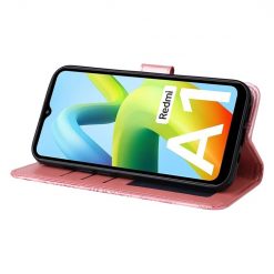 Kryty na mobil | Peňaženkové puzdro Embossing Pattern Slnečnica ružové – Xiaomi Redmi A1 / A2 | Kryty na mobil