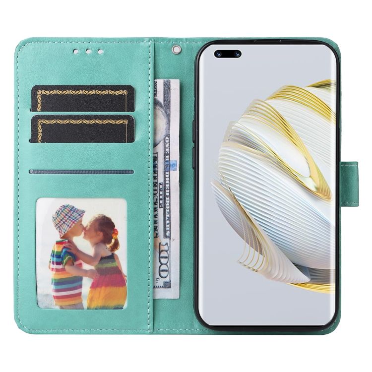 Peňaženkové puzdro Embossing Pattern Slnečnica zelené – Huawei Nova 10 | Kryty na mobil Kryty na mobil | Peňaženkové puzdro Embossing Pattern Slnečnica zelené – Huawei Nova 10 | Kryty na mobil
