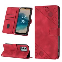 Kryty na mobil | Peňaženkové puzdro Embossing Pattern Square červené – Nokia G22 | Kryty na mobil