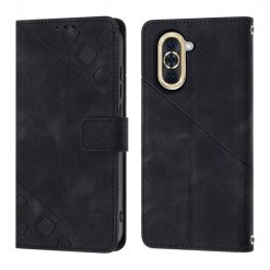 Peňaženkové puzdro Embossing Pattern Square čierne – Huawei Nova 10