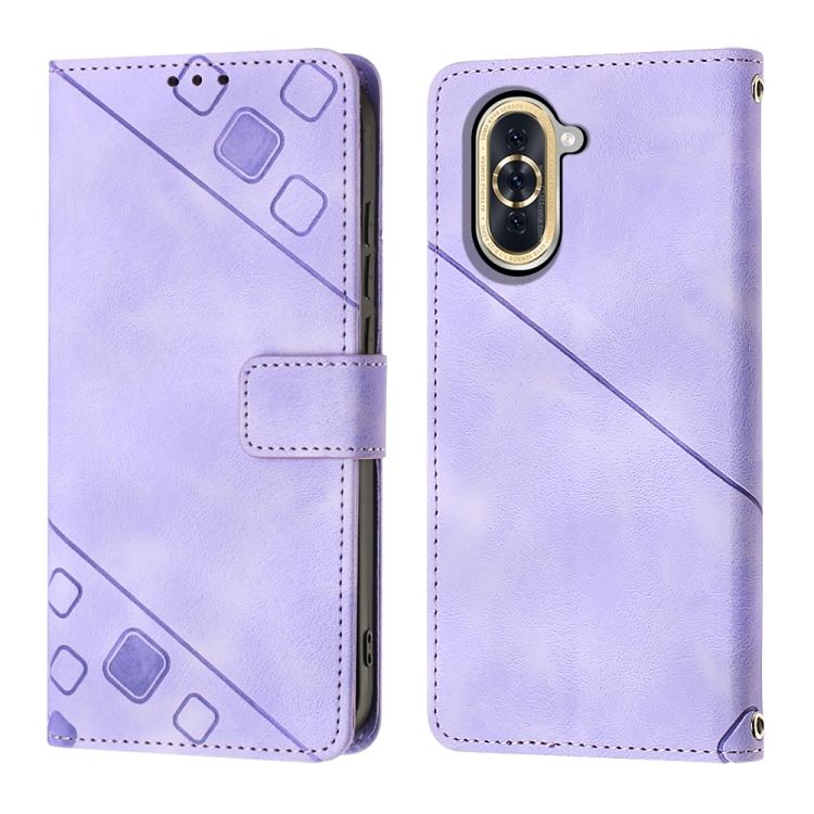Peňaženkové puzdro Embossing Pattern Square fialové – Huawei Nova 10 | Kryty na mobil Kryty na mobil | Peňaženkové puzdro Embossing Pattern Square fialové – Huawei Nova 10 | Kryty na mobil