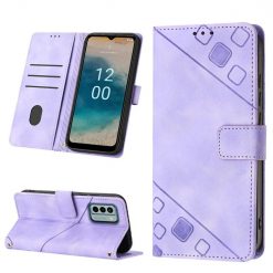 Peňaženkové puzdro Embossing Pattern Square fialové – Nokia G22 | Kryty na mobil Kryty na mobil | Peňaženkové puzdro Embossing Pattern Square fialové – Nokia G22 | Kryty na mobil