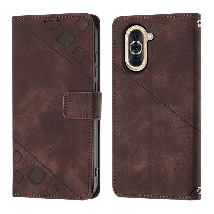 Peňaženkové puzdro Embossing Pattern Square hnedé – Huawei Nova 10 | Kryty na mobil Kryty na mobil | Peňaženkové puzdro Embossing Pattern Square hnedé – Huawei Nova 10 | Kryty na mobil