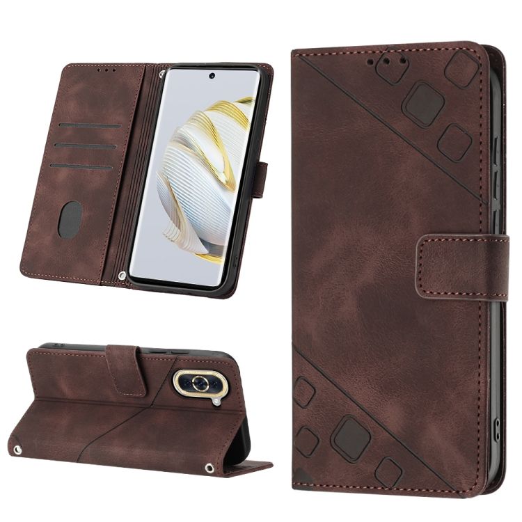 Peňaženkové puzdro Embossing Pattern Square hnedé – Huawei Nova 10 | Kryty na mobil Kryty na mobil | Peňaženkové puzdro Embossing Pattern Square hnedé – Huawei Nova 10 | Kryty na mobil