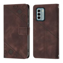 Kryty na mobil | Peňaženkové puzdro Embossing Pattern Square hnedé – Nokia G22 | Kryty na mobil