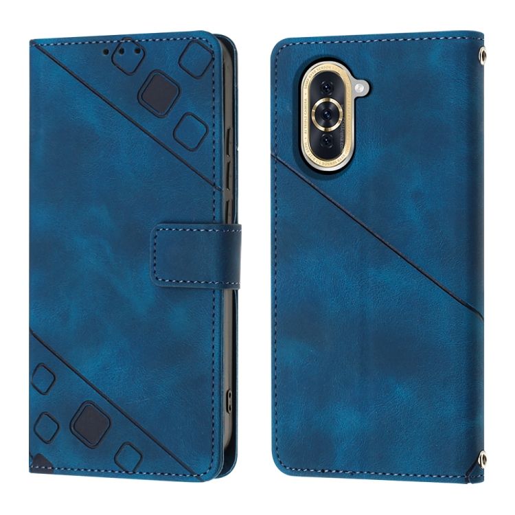 Peňaženkové puzdro Embossing Pattern Square modré – Huawei Nova 10 | Kryty na mobil Kryty na mobil | Peňaženkové puzdro Embossing Pattern Square modré – Huawei Nova 10 | Kryty na mobil