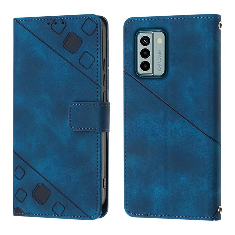 Peňaženkové puzdro Embossing Pattern Square modré – Nokia G22 | Kryty na mobil Kryty na mobil | Peňaženkové puzdro Embossing Pattern Square modré – Nokia G22 | Kryty na mobil