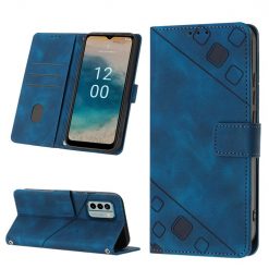 Peňaženkové puzdro Embossing Pattern Square modré – Nokia G22 | Kryty na mobil Kryty na mobil | Peňaženkové puzdro Embossing Pattern Square modré – Nokia G22 | Kryty na mobil