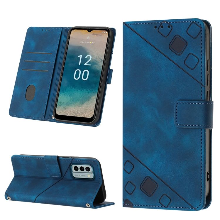 Peňaženkové puzdro Embossing Pattern Square modré – Nokia G22 | Kryty na mobil Kryty na mobil | Peňaženkové puzdro Embossing Pattern Square modré – Nokia G22 | Kryty na mobil