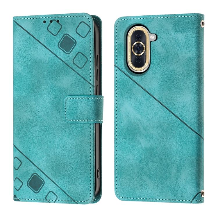 Peňaženkové puzdro Embossing Pattern Square zelené – Huawei Nova 10 | Kryty na mobil Kryty na mobil | Peňaženkové puzdro Embossing Pattern Square zelené – Huawei Nova 10 | Kryty na mobil