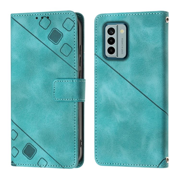 Peňaženkové puzdro Embossing Pattern Square zelené – Nokia G22 | Kryty na mobil Kryty na mobil | Peňaženkové puzdro Embossing Pattern Square zelené – Nokia G22 | Kryty na mobil