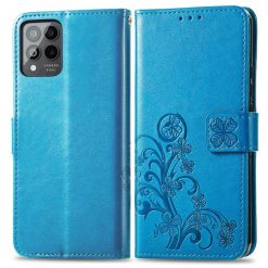 Kryty na mobil | Peňaženkové puzdro Embossing Pattern Štvorlístok modré – T Phone Pro / T Phone Pro (2023) | Kryty na mobil