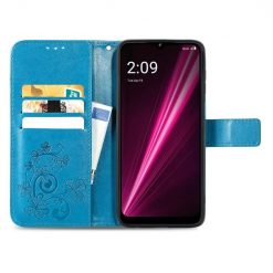 Peňaženkové puzdro Embossing Pattern Štvorlístok modré – T Phone Pro / T Phone Pro (2023) | Kryty na mobil Kryty na mobil | Peňaženkové puzdro Embossing Pattern Štvorlístok modré – T Phone Pro / T Phone Pro (2023) | Kryty na mobil