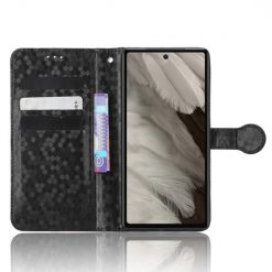 Kryty na mobil | Peňaženkové puzdro Honeycomb Dot Texture Case čierne – Google Pixel 7a 5G | Kryty na mobil