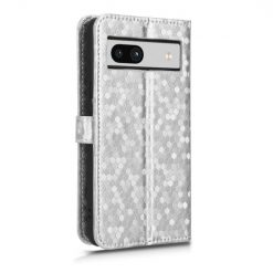 Kryty na mobil | Peňaženkové puzdro Honeycomb Dot Texture Case strieborné – Google Pixel 7a 5G | Kryty na mobil
