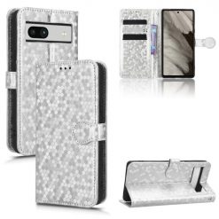 Kryty na mobil | Peňaženkové puzdro Honeycomb Dot Texture Case strieborné – Google Pixel 7a 5G | Kryty na mobil