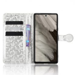 Kryty na mobil | Peňaženkové puzdro Honeycomb Dot Texture Case strieborné – Google Pixel 7a 5G | Kryty na mobil