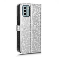 Kryty na mobil | Peňaženkové puzdro Honeycomb Dot Texture Case strieborné – Nokia G22 | Kryty na mobil