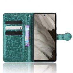 Kryty na mobil | Peňaženkové puzdro Honeycomb Dot Texture Case zelené – Google Pixel 7a 5G | Kryty na mobil