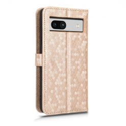 Kryty na mobil | Peňaženkové puzdro Honeycomb Dot Texture Case zlaté – Google Pixel 7a 5G | Kryty na mobil
