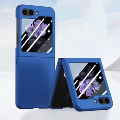 Plastový kryt Magic Color Case modrý s ochranou na vonkajší displej – Samsung Galaxy Z Flip 5
