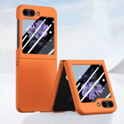 Kryty na mobil | Plastový kryt Magic Color Case oranžový s ochranou na vonkajší displej – Samsung Galaxy Z Flip 5 | Kryty na mobil