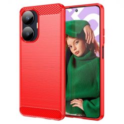 Kryty na mobil | Zadný kryt Carbon červený – Realme C55 | Kryty na mobil