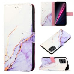 Kryty na mobil | Knižkové puzdro Marble Pattern case fialové – T Phone Pro / T Phone Pro (2023) | Kryty na mobil