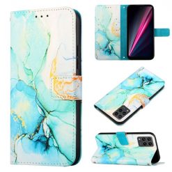 Kryty na mobil | Knižkové puzdro Marble Pattern case zelené – T Phone Pro / T Phone Pro (2023) | Kryty na mobil