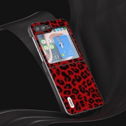 Kryty na mobil | Kryt Abeel Leopard Case červený – Samsung Galaxy Z Flip 5 | Kryty na mobil