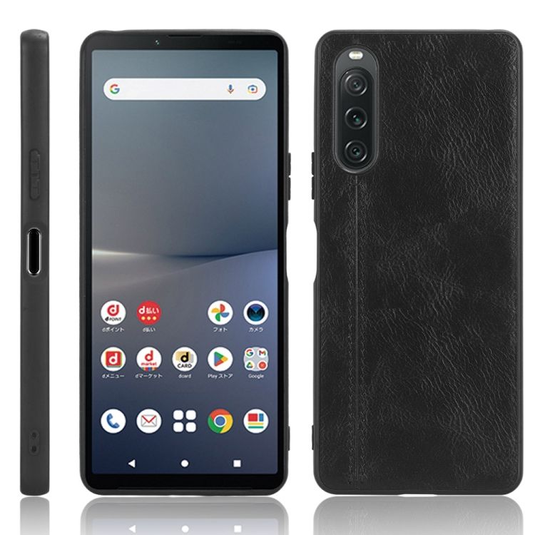 Kryt Shockproof Sewing Cow Pattern čierny – Sony Xperia 10 V | Kryty na mobil Kryty na mobil | Kryt Shockproof Sewing Cow Pattern čierny – Sony Xperia 10 V | Kryty na mobil