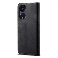 Kryty na mobil | Peňaženkové puzdro Denim Texture čierne – Oppo A98 5G | Kryty na mobil