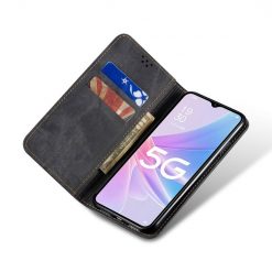 Kryty na mobil | Peňaženkové puzdro Denim Texture čierne – Oppo A98 5G | Kryty na mobil